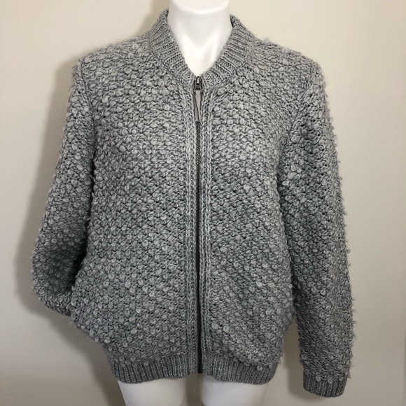 Lucky Brand Gray Cozy Faux Teddy Chunky Sweater - Picture 2 of 8